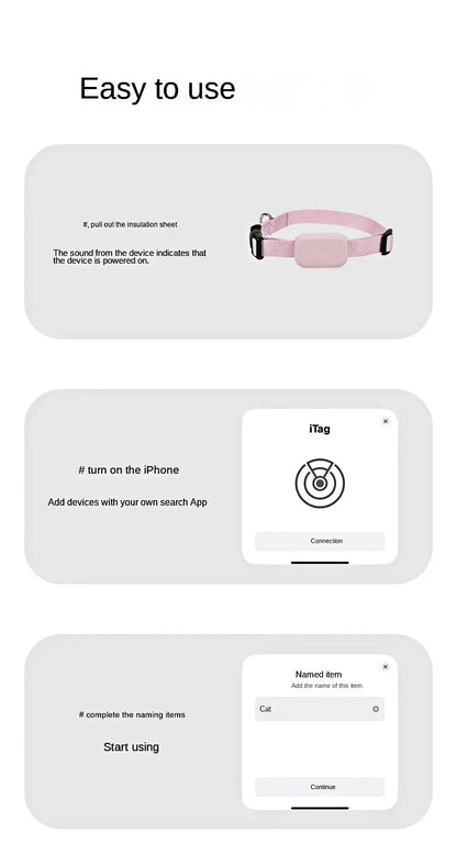 Mini Waterproof GPS Pet Tracker Collar – Real-Time Location & Movement Alert for Dogs & Cats
