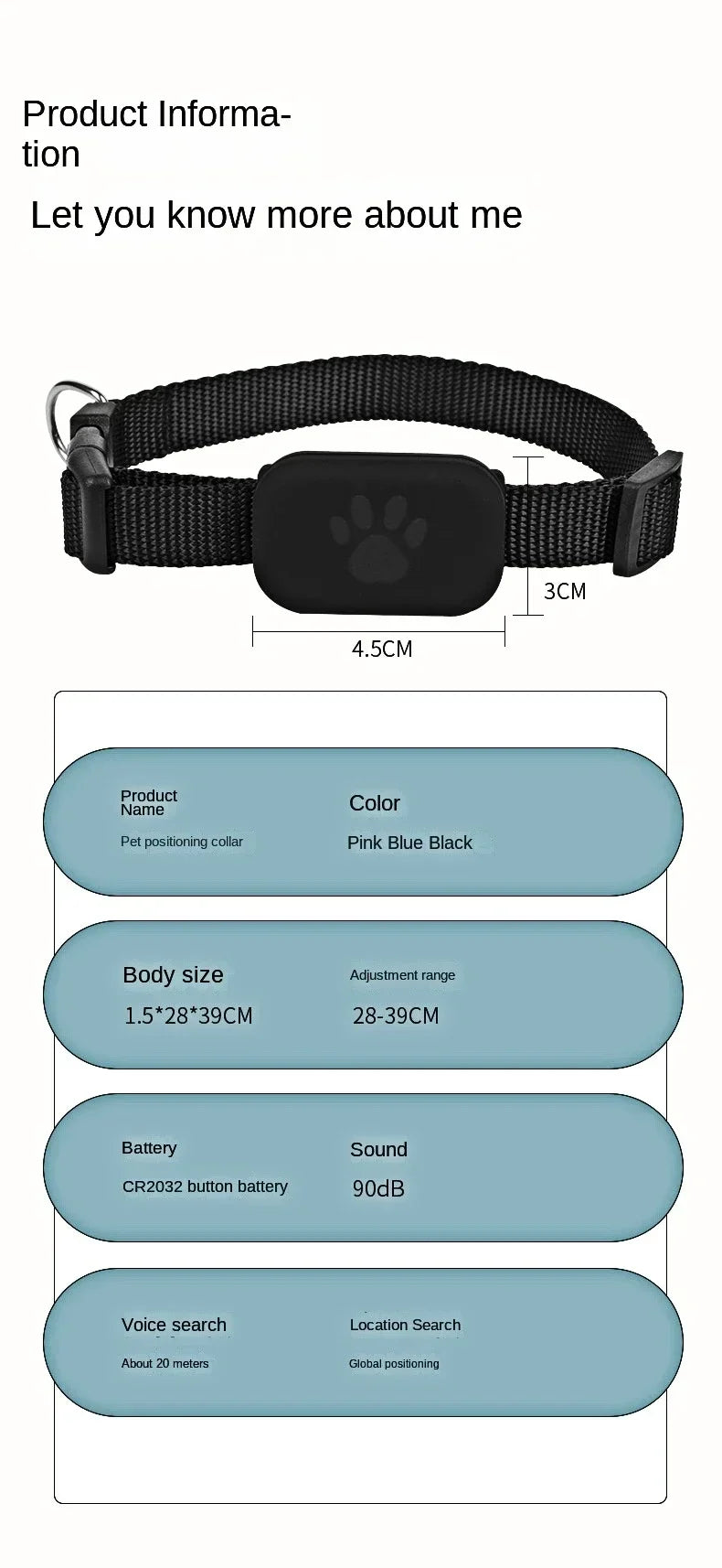 Mini Waterproof GPS Pet Tracker Collar – Real-Time Location & Movement Alert for Dogs & Cats